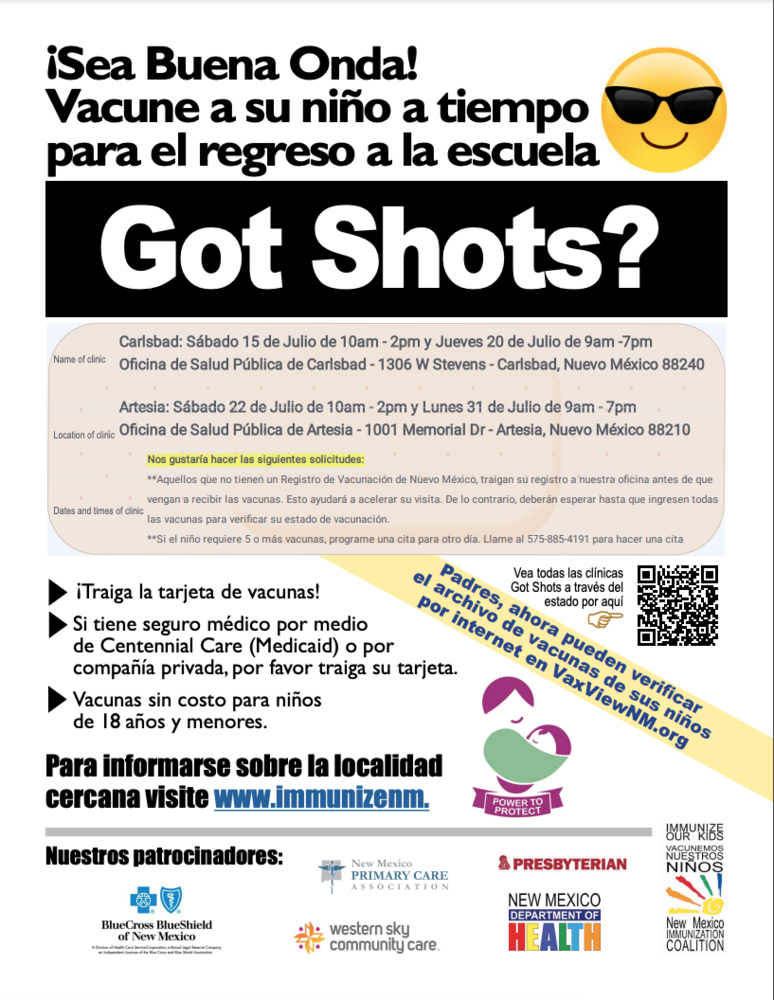 Got shots? Vacune a su hijo