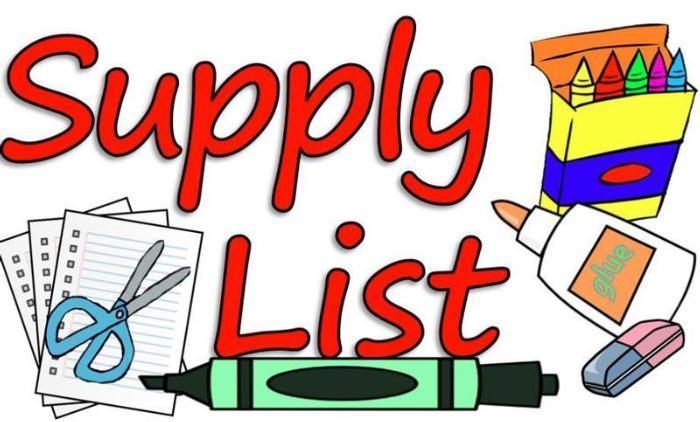 Kindergarten Supply List 2021-2022