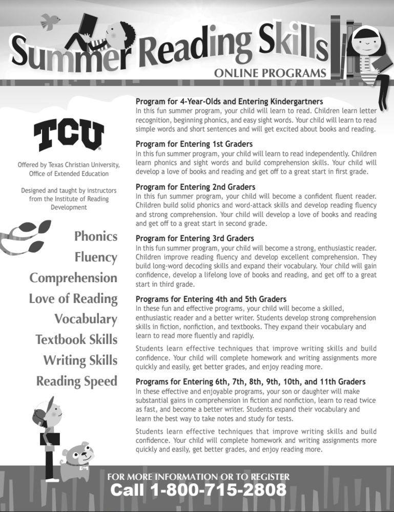 Summer Reading Skills
