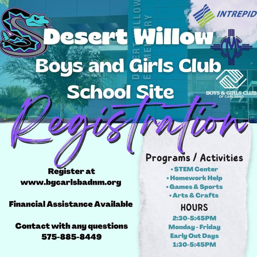 Boys and Girls Club Registration Flyer