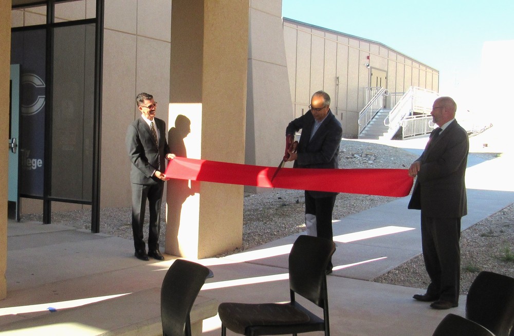 The Ribbon is Cut in front of the New ECHS Building