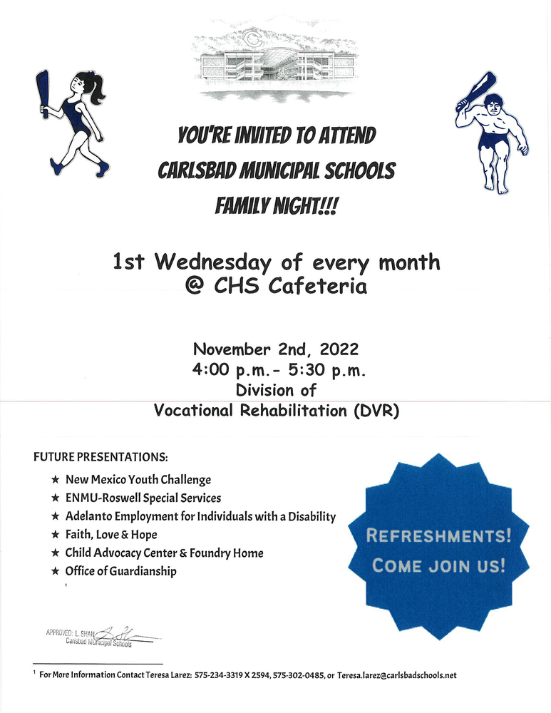 Carlsbad Municipal Schools Family Night
