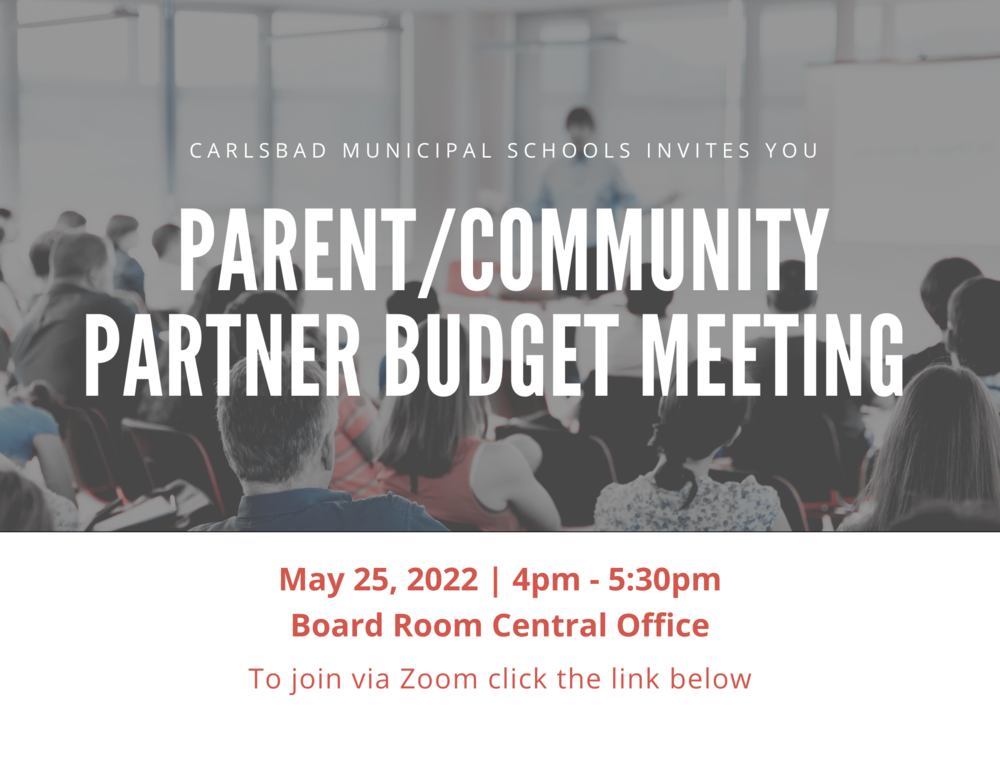 Parent/Community Partner Budget Meeting Flyer