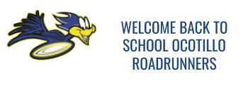 Welcome Back to School Banner with Ocotillo Roadrunner
