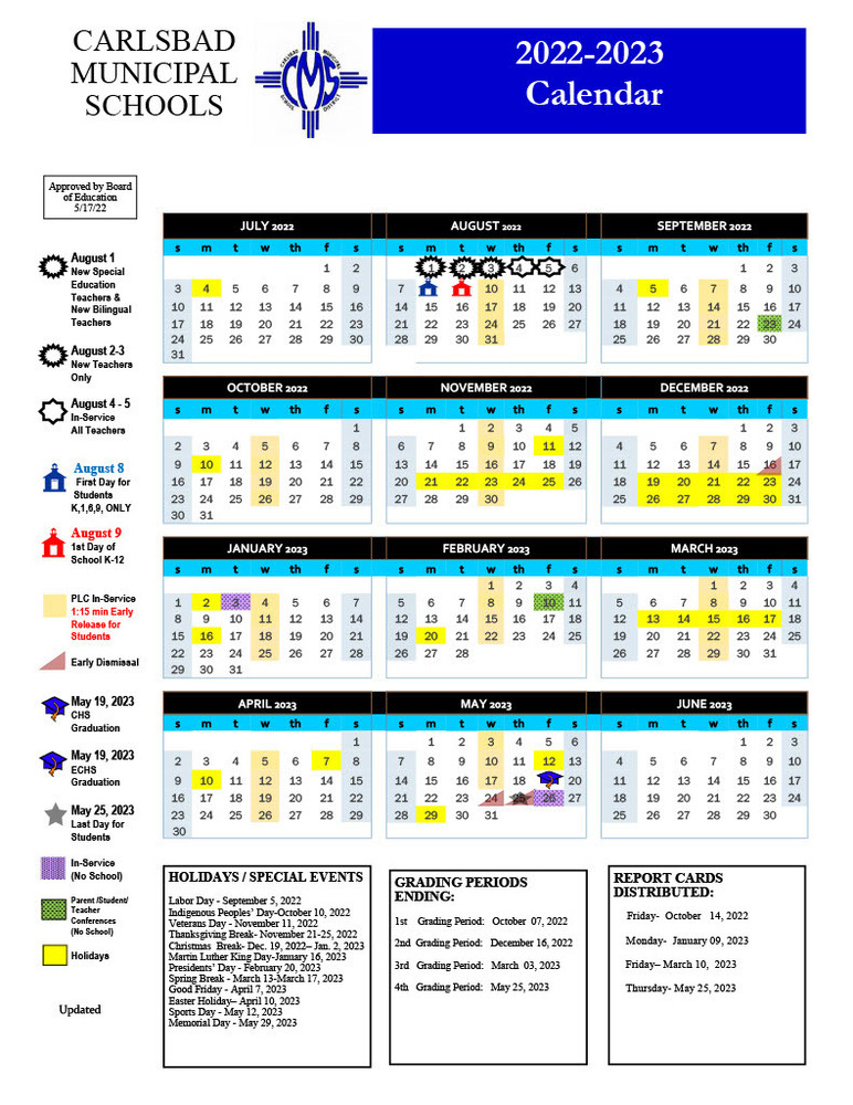 2022-2023 Calendar