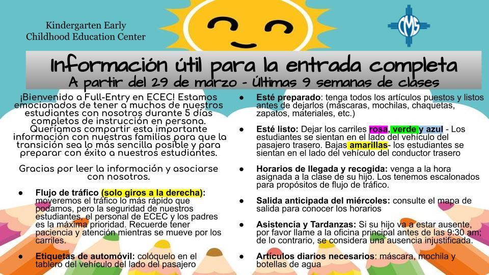 ECEC Full-Entry Important Information 