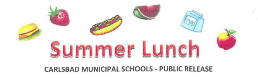 Summer Lunch Menu and Location Information.
