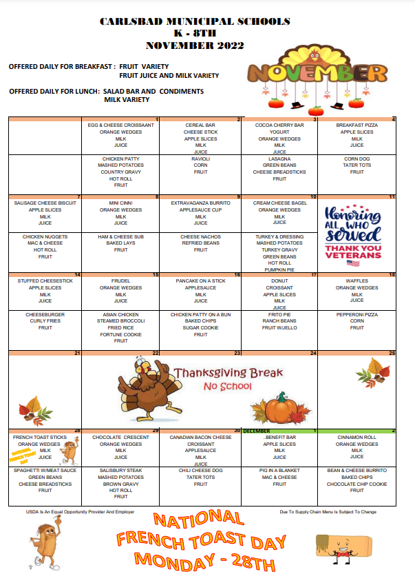 November Menu