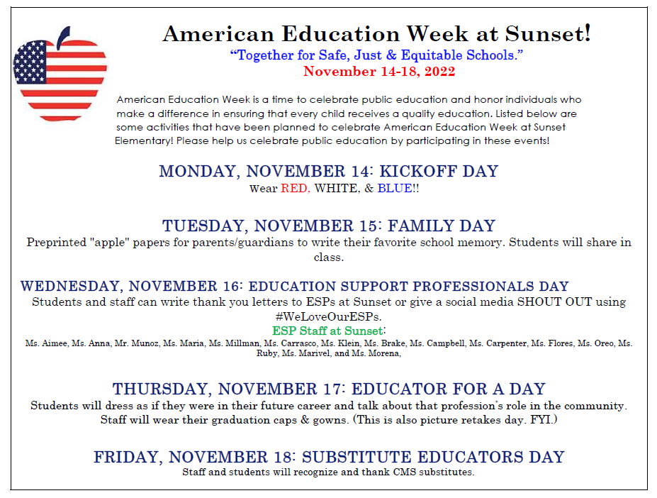 American Heritage Week activities! 